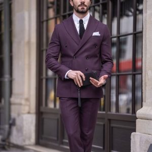 Plum Double Breasted Suit